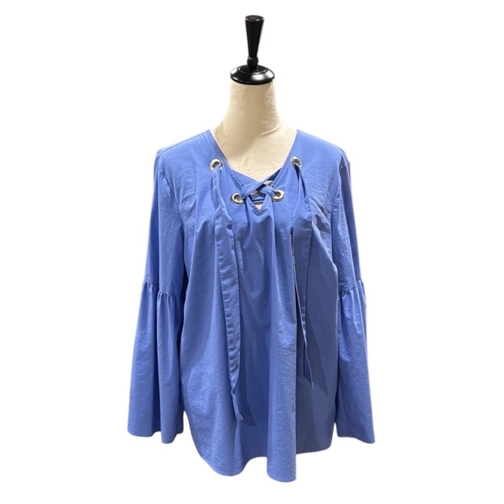 Michael Kors Blue Long Sleeve Blouse